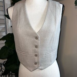 House of Harlow 1960 Women's Beige Suit Vest S Viscose Blend Tailored Lined